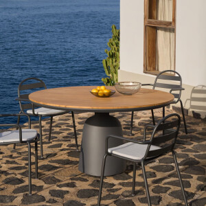 Kave Home Ronde Eettafel 'Tudons' Teakhout, 120cm