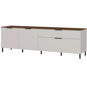 Tv-meubel California 192 cm breed in cashmere met walnoot
