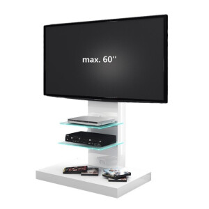 Tv-meubel Marino van 133 cm hoog in Hoogglans wit
