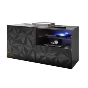 Tv-meubel Prisma 122 cm breed in hoogglans antraciet