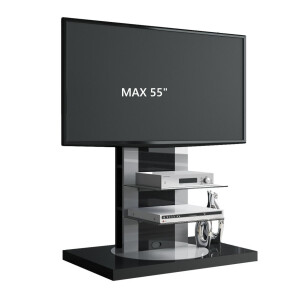 Tv-meubel Roma 2 van 126 cm hoog in hoogglans zwart
