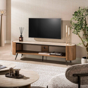 TV-meubel Arcus 180 cm Keramiek travertin