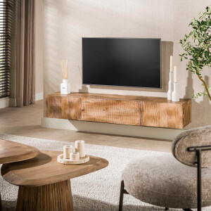Tv-meubel Ocean 160 cm breed Massief mango zand