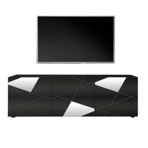 Tv-meubel Vittoria 181 cm breed hoogglans grijs
