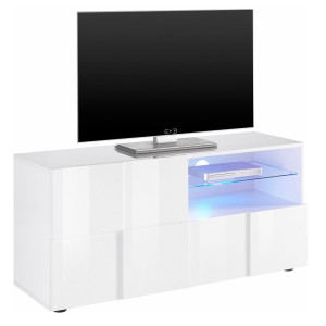 Tv-meubel Dama 121 cm breed in hoogglans wit
