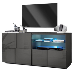 Tv-meubel Dama 121 cm breed - Hoogglans grijs