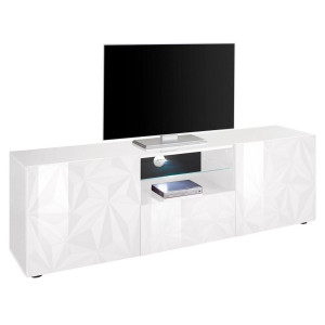 Tv-meubel Kristal 181 cm breed in hoogglans wit