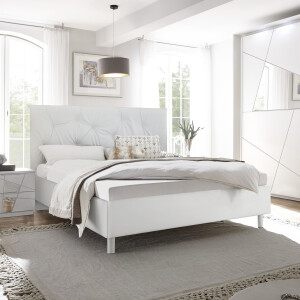 Tweepersoonsbed Vittoria 160x200 cm mat wit