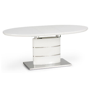 Uitschuifbare eettafel Aspen 140 tot 180cm breed in wit