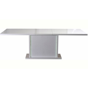 Uitschuifbare Eettafel Karma 180 tot 225 cm breed - Hoogglans Wit