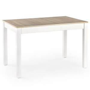 Uitschuifbare eettafel Maurycy 118 tot 158 cm breed eiken met wit