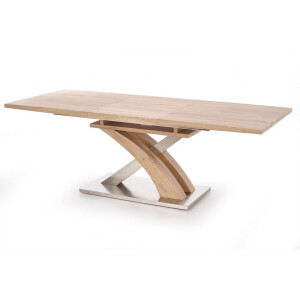 Uitschuifbare eettafel Sandor 160 tot 220 cm breed in goud eiken