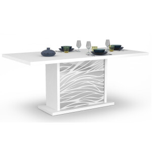 Uitschuifbare eettafel Spirit 180 tot 225 cm breed in hoogglans wit