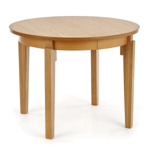 Uitschuifbare ronde eettafel Sorbus 100 cm breed in honing eiken
