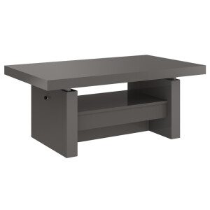 Uitschuifbare salontafel Aversa 120 tot 170 cm breed Hoogglans grijs