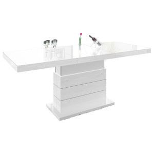 Uitschuifbare salontafel Matera Lux 120 tot 170 cm breed - hoogglans wit