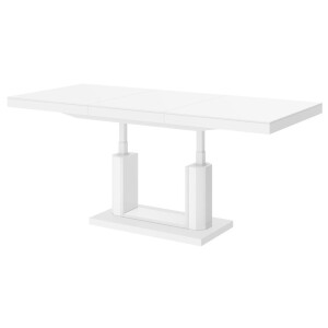 Uitschuifbare salontafel Quadro Lux 120 tot 170 cm breed in hoogglans wit