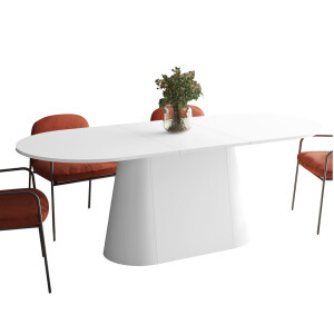 Uitschuifbare eettafel Capitolo 160-208 cm wit mat