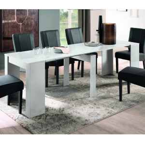 Uitschuifbare eettafel Console hoogglans wit