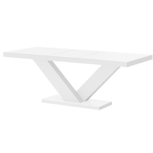 Uitschuifbare Eettafel Victoria 160 cm tot 256 cm hoogglans wit