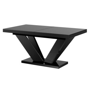 Uitschuifbare eettafel Viva 2 - 160 tot 256 cm breed in hoogglans zwart