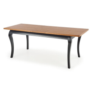 Uitschuifbare eettafel Windsor 160 tot 240 cm breed donker bruin met zwart