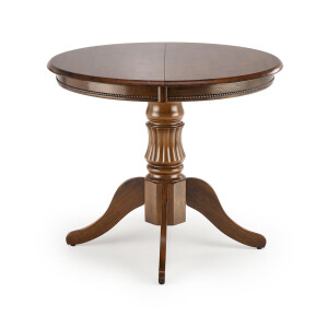 Uitschuifbare ronde eettafel William 90 tot 124 cm breed walnoot