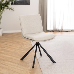 Bendt Draaibare Eetkamerstoel 'Ulysses' Stof, kleur Beige