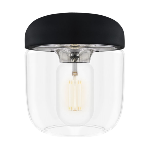 Acorn lampenkap zwart met steel -  Ø 14 cm