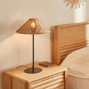 Kave Home Tafellamp 'Urania' 50cm, Rotan