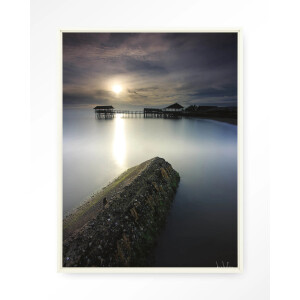 Urban Cotton Wandkleed 'Batu Lamunan' 110 x 145cm in Floating Frame - off white
