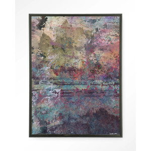 Urban Cotton Wandkleed 'Birch Tree Autumn 2' 145 x 190cm in Floating Frame - black