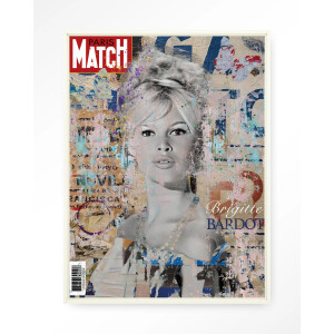 Urban Cotton Wandkleed 'Brigitte' 110 x 145cm in Floating Frame - off white