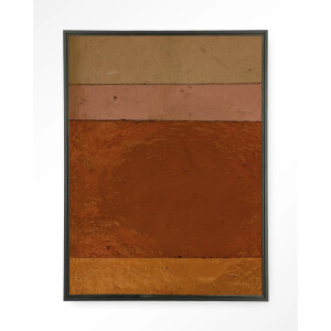 Urban Cotton Wandkleed 'Geen Bruin Roze Achtig' 80 x 110cm in Floating Frame - black