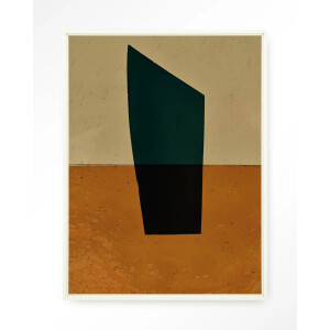 Urban Cotton Wandkleed 'Geen Groen' 110 x 145cm in Floating Frame - off white