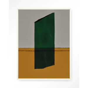 Urban Cotton Wandkleed 'Geen Mosgroen' 110 x 145cm in Floating Frame - off white