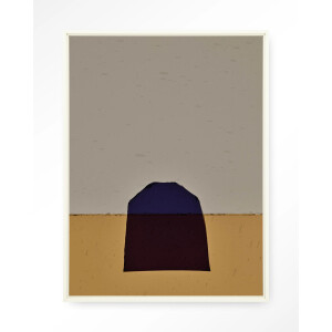 Urban Cotton Wandkleed 'Geen Paars' 110 x 145cm in Floating Frame - off white