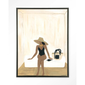 Urban Cotton Wandkleed 'Luxuriate Regardless' 145 x 190cm in Floating Frame - black