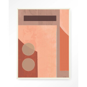 Urban Cotton Wandkleed 'Monolithic' 80 x 110cm in Floating Frame - off white