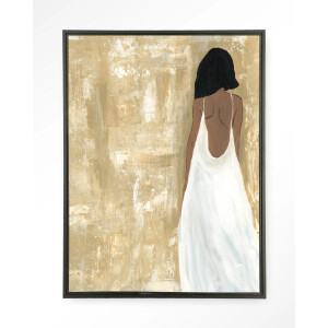 Urban Cotton Wandkleed 'She Opened Her Heart' 145 x 190cm in Floating Frame - black