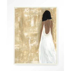 Urban Cotton Wandkleed 'She Opened Her Heart' 80 x 110cm in Floating Frame - off white