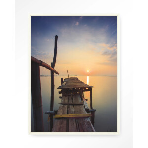 Urban Cotton Wandkleed 'Sun Shy Cirebon' 80 x 110cm in Floating Frame - off white