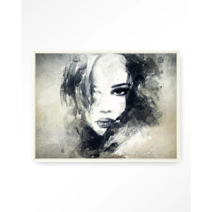 Urban Cotton Wandkleed 'The Look' 145 x 190cm in Floating Frame - off white