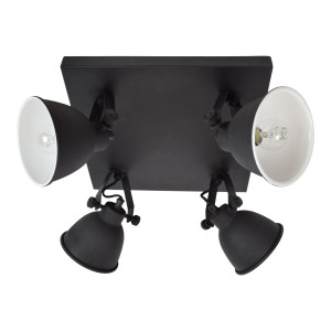 Urban Interiors Stoere spot 'Industrial' 4-lichts, kleur Vintage Black