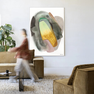 Urban Cotton Wandkleed 'Airborne' 80 x 110cm in Frame - black