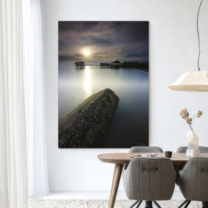 Urban Cotton Wandkleed 'Batu Lamunan' 80 x 110cm in Frame - black