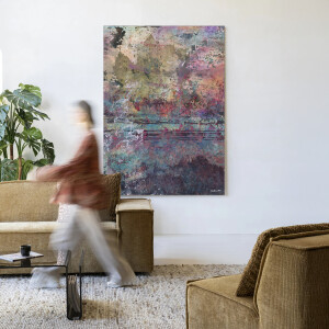Urban Cotton Wandkleed 'Birch Tree Autumn 2' 80 x 110cm in Frame - black