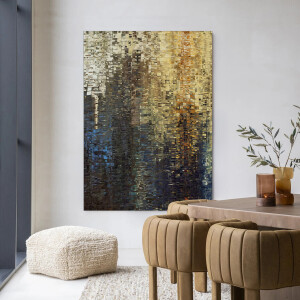 Urban Cotton Wandkleed 'Drops' 110 x 145cm in Frame - black