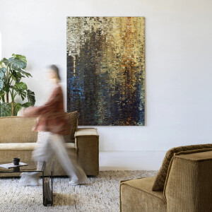 Urban Cotton Wandkleed 'Drops' 80 x 110cm in Frame - black