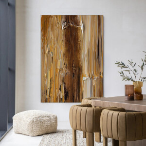 Urban Cotton Wandkleed 'Fluid' 145 x 190cm in Frame - black